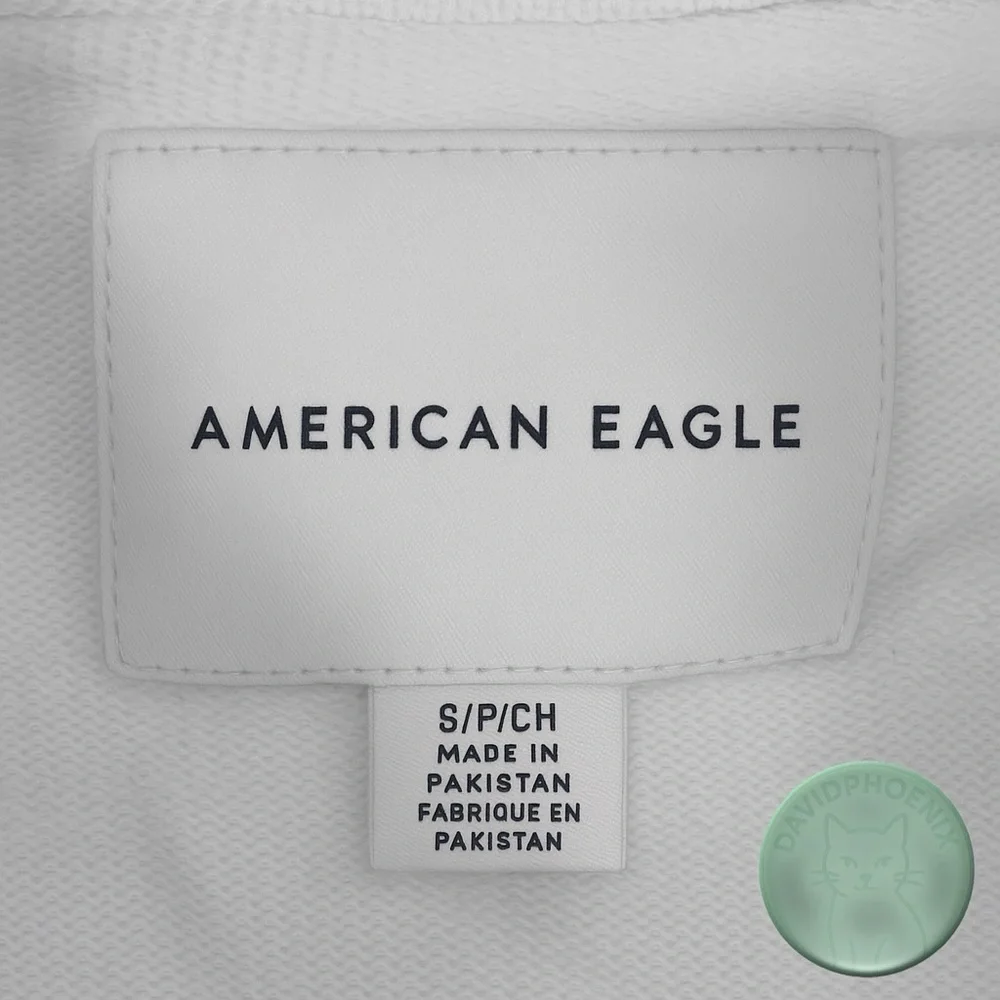 American Eagle Outfitters White Hoodie with Logo size S - Picture 5 of 9